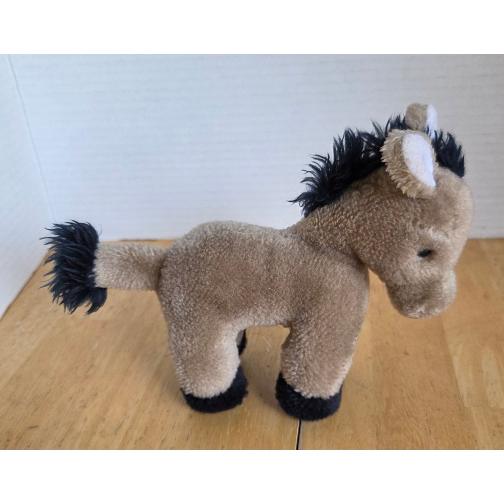 Vintage 1984 Dakin Standing Donkey Horse Pony Brown Plush Stuffed Animal 5 inch